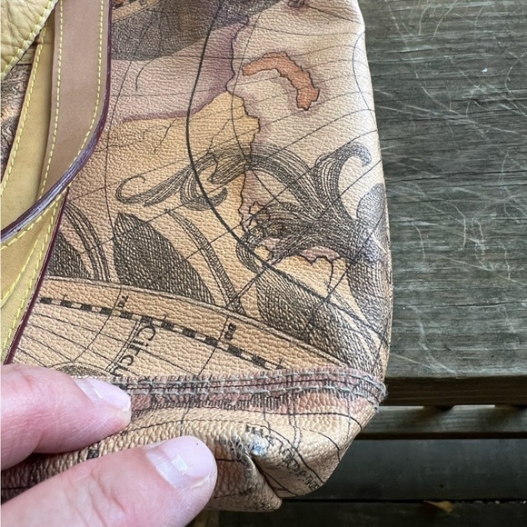 Allan Edmond world canvas leather tote brown 16 x 12 preppy travel work - Picture 10 of 15